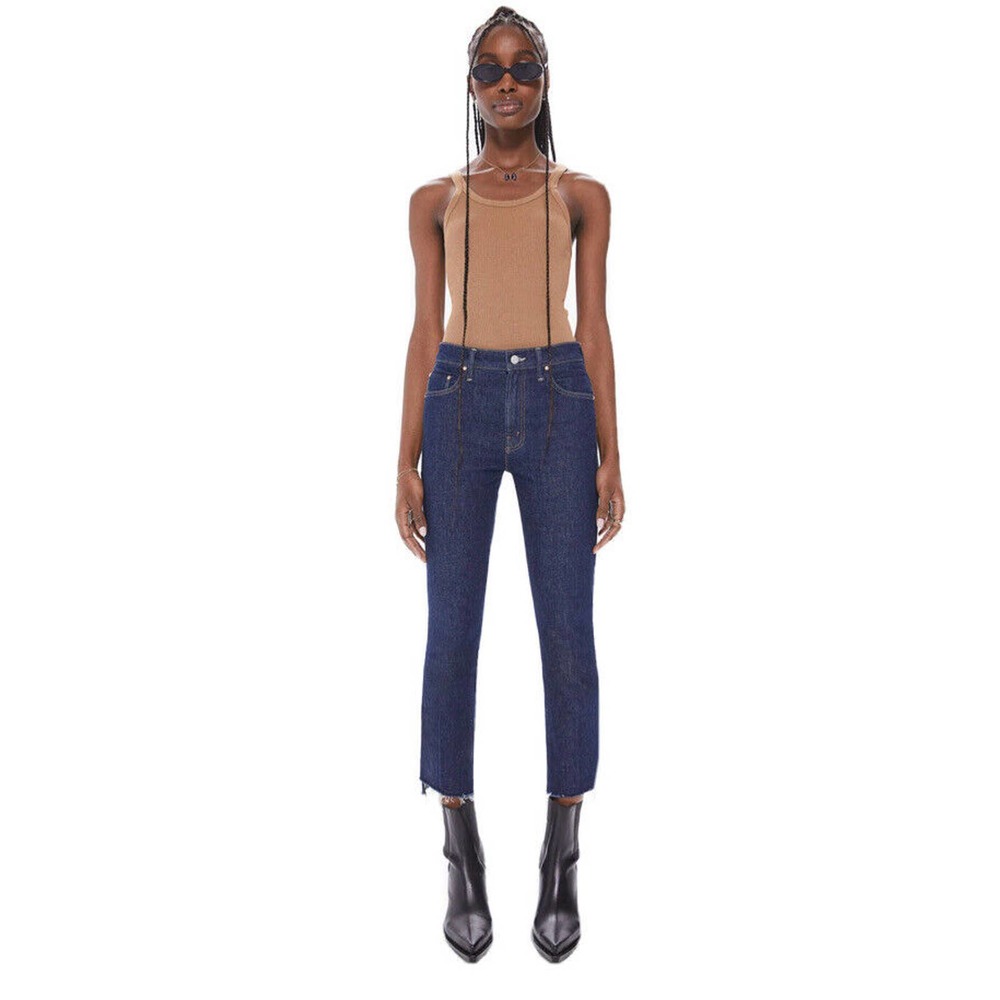 MOTHER Denim The Insider Crop step Fray Clean Up Your Act Wash Jeans Size 26 Z2